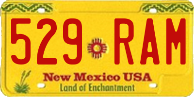 NM license plate 529RAM