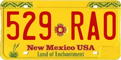 NM license plate 529RAO
