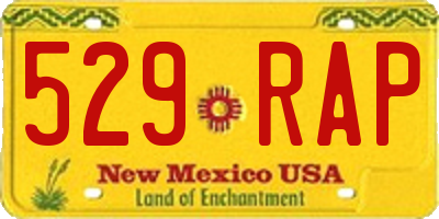 NM license plate 529RAP