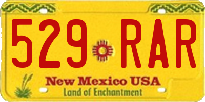 NM license plate 529RAR