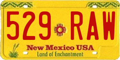 NM license plate 529RAW