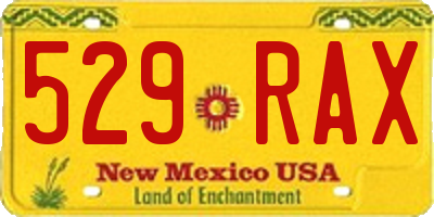 NM license plate 529RAX