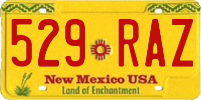 NM license plate 529RAZ