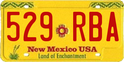 NM license plate 529RBA