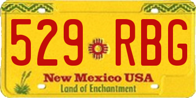 NM license plate 529RBG