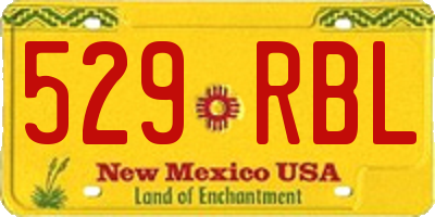 NM license plate 529RBL