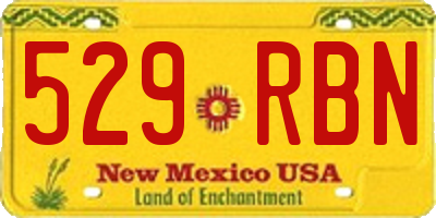 NM license plate 529RBN