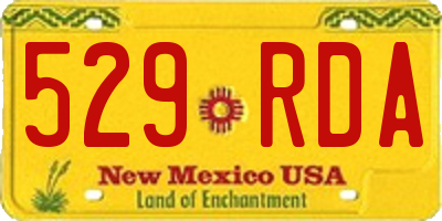 NM license plate 529RDA