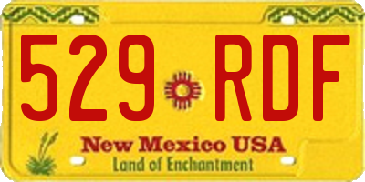 NM license plate 529RDF