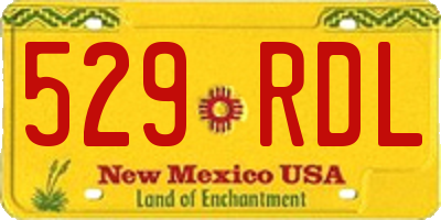 NM license plate 529RDL