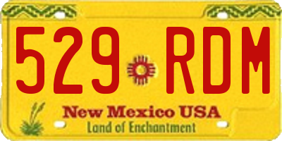 NM license plate 529RDM