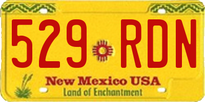 NM license plate 529RDN