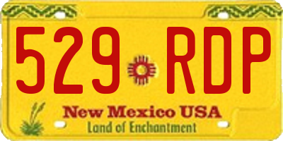 NM license plate 529RDP