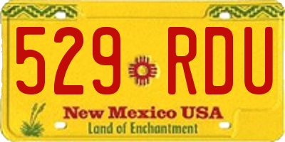 NM license plate 529RDU