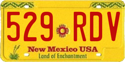 NM license plate 529RDV