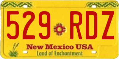 NM license plate 529RDZ