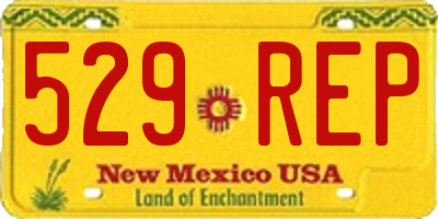 NM license plate 529REP