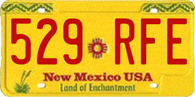NM license plate 529RFE