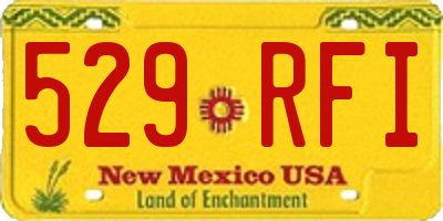 NM license plate 529RFI
