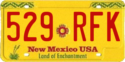 NM license plate 529RFK