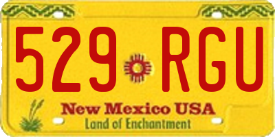 NM license plate 529RGU
