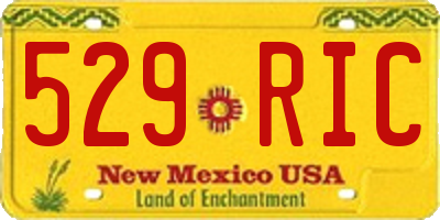 NM license plate 529RIC
