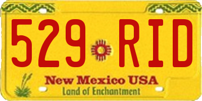 NM license plate 529RID