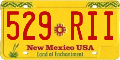 NM license plate 529RII