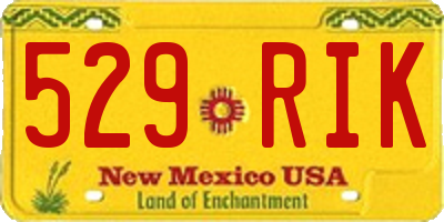 NM license plate 529RIK