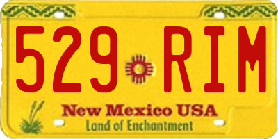 NM license plate 529RIM