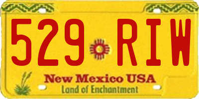 NM license plate 529RIW
