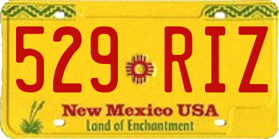 NM license plate 529RIZ
