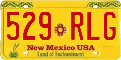 NM license plate 529RLG