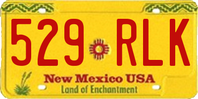 NM license plate 529RLK