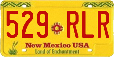 NM license plate 529RLR