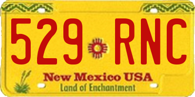 NM license plate 529RNC