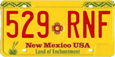 NM license plate 529RNF