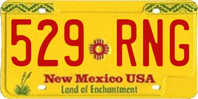 NM license plate 529RNG