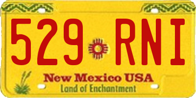 NM license plate 529RNI