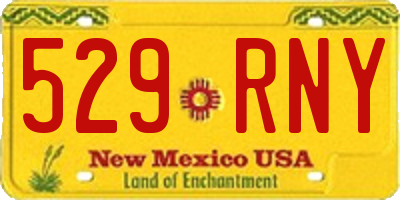 NM license plate 529RNY