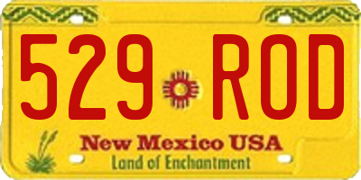 NM license plate 529ROD