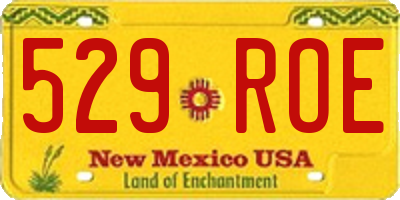NM license plate 529ROE