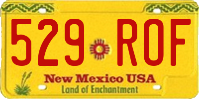 NM license plate 529ROF