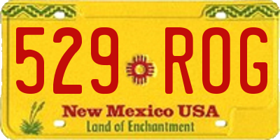NM license plate 529ROG