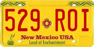 NM license plate 529ROI