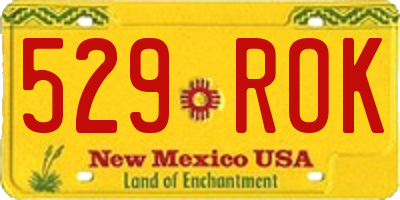 NM license plate 529ROK