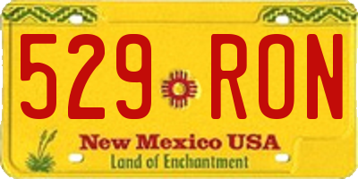 NM license plate 529RON
