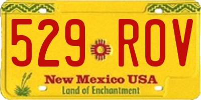 NM license plate 529ROV
