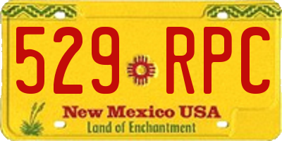 NM license plate 529RPC