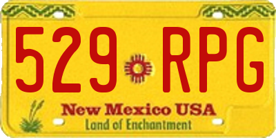 NM license plate 529RPG